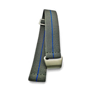 Parachute Style "No Pass" Elastic Watch Strap - Gray with Blue Stripe - Seals Watch Co
