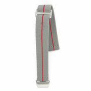 Parachute Style "No Pass" Elastic Watch Strap - Gray with Red Stripe - Seals Watch Co