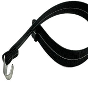 Parachute Style "No Pass" Elastic Watch Strap - Black with Silver Stripe - Seals Watch Co