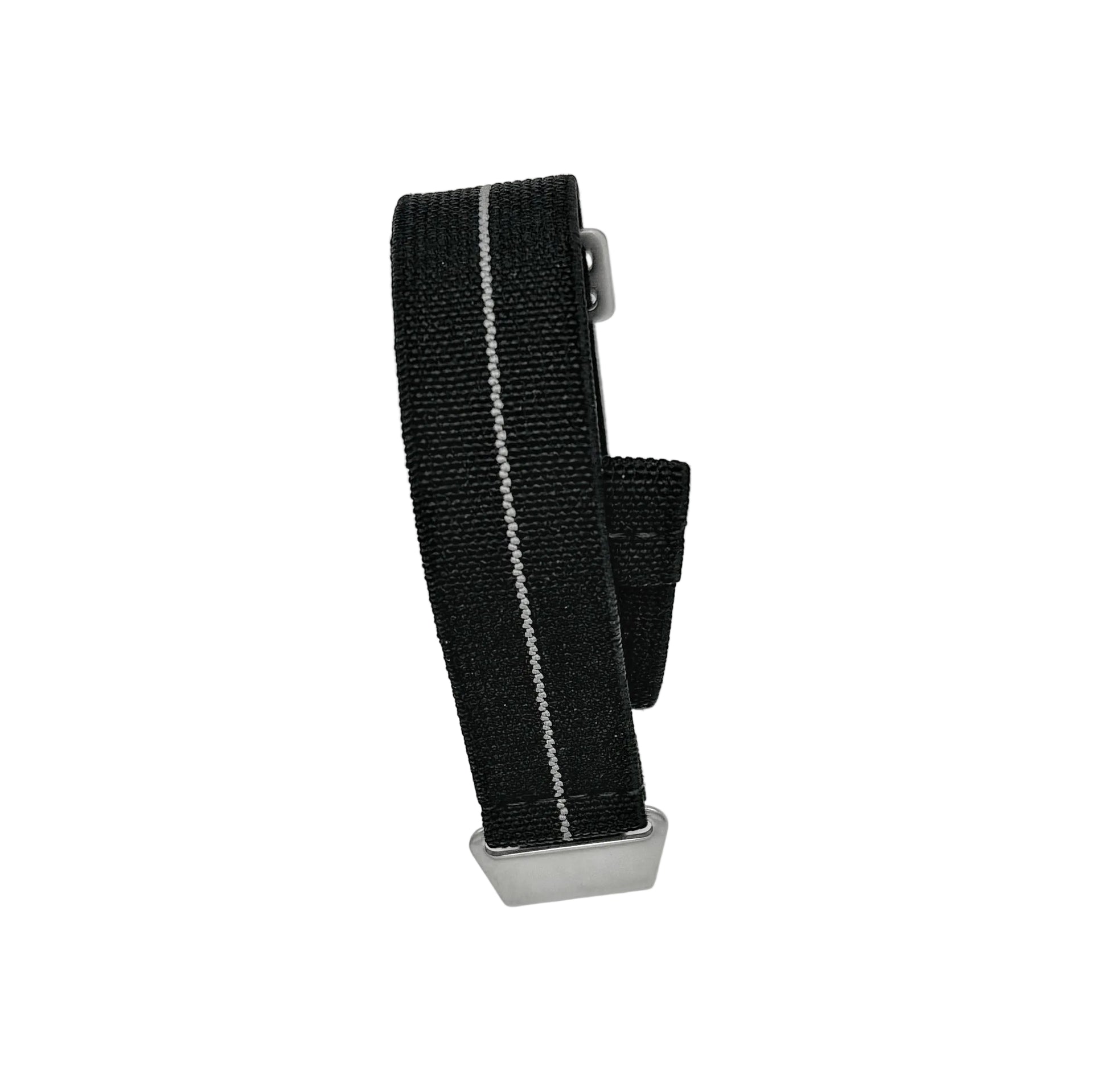 Parachute Style Elastic Dive Strap - No Pass - Black With White Stripe - Seals Watch Co