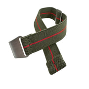 Army Green with Red Stripe Parachute Watch Strap