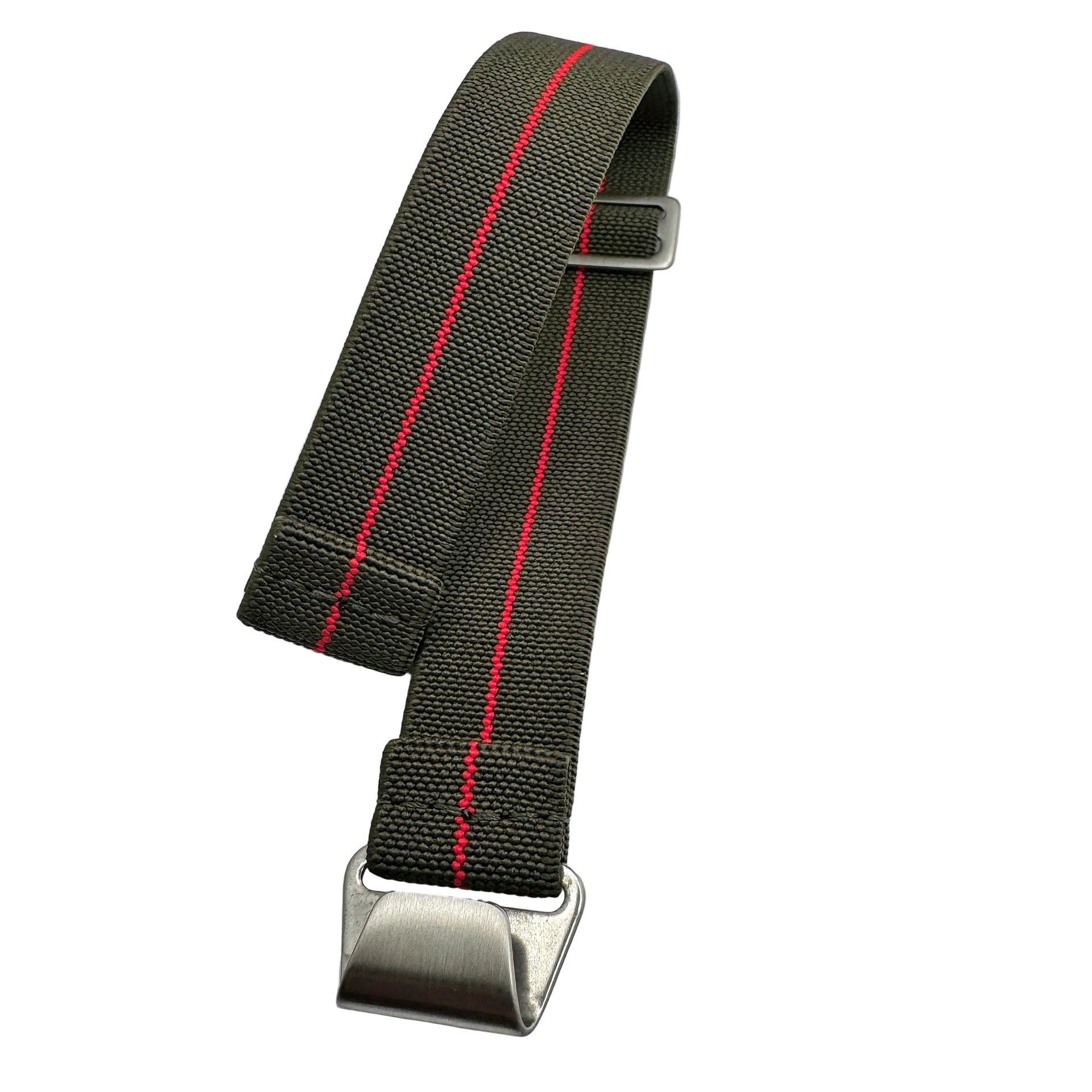 Army Green Paratrooper Parachute Watch Strap with Red Stripe