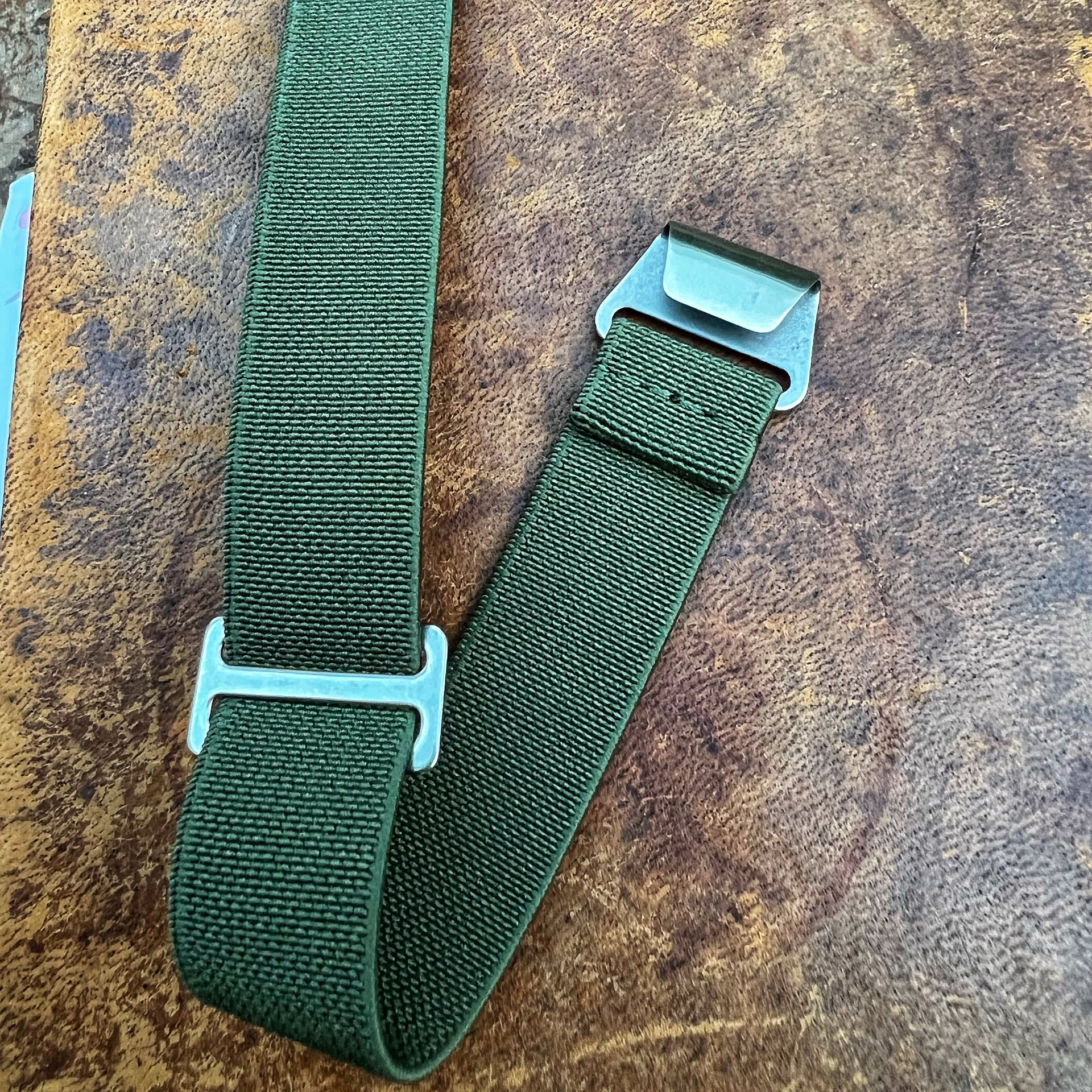 Parachute Style "No Pass" Elastic Watch Strap - Army Green - Seals Watch Co