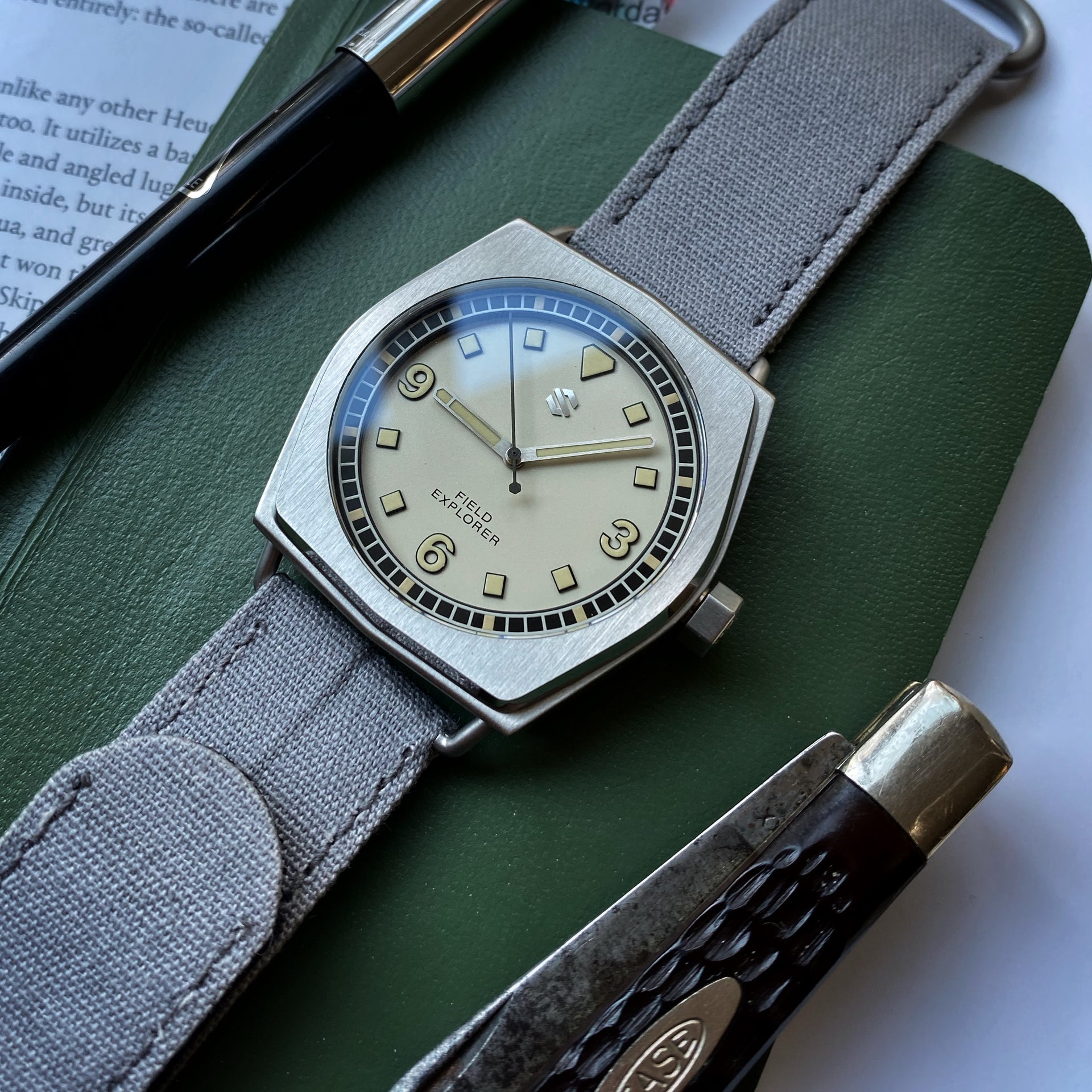 Sturdy Canvas Watch Strap with Hook & Latch System | 22mm - Seals Watch Co