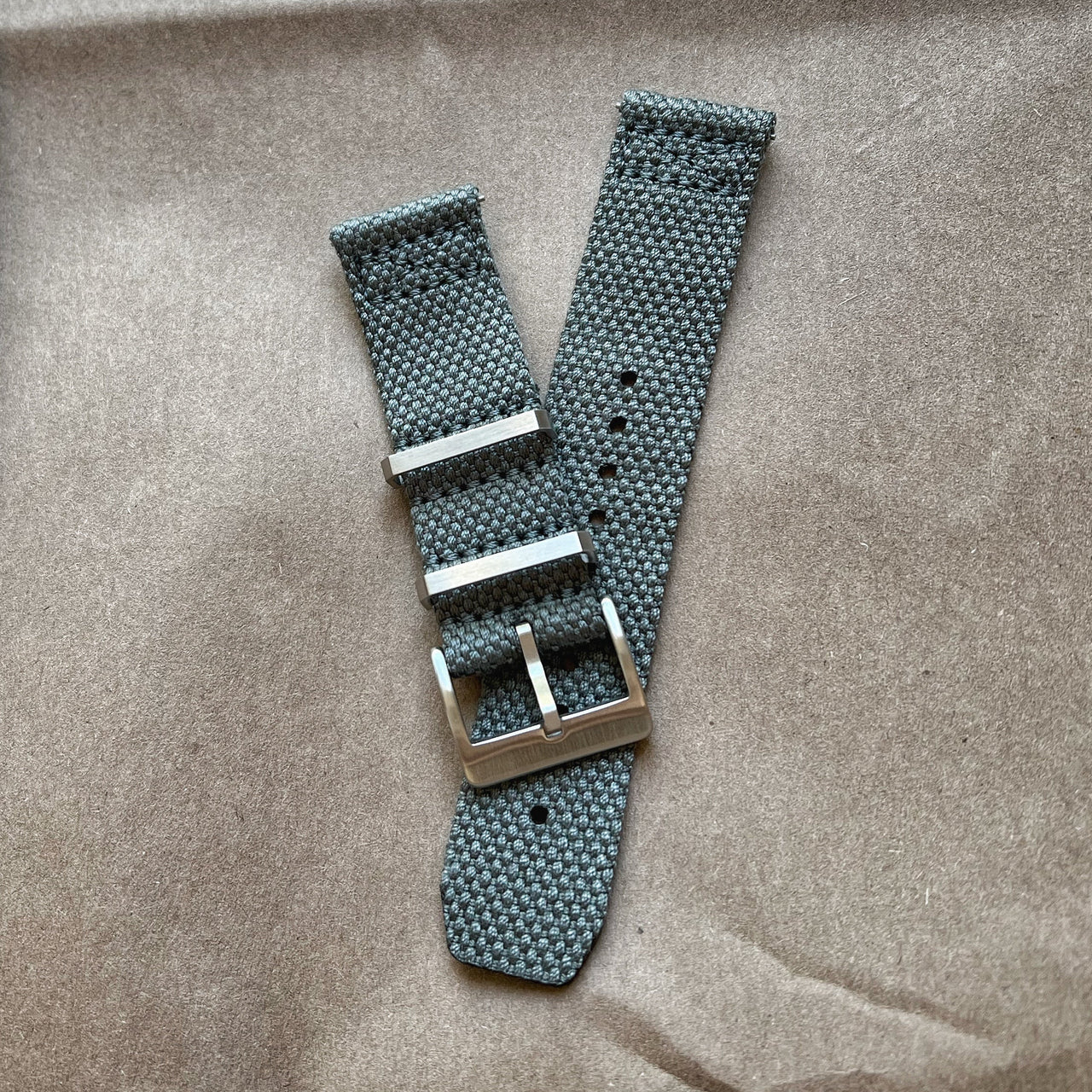 Gray Hemp Cotton Pliable 22mm Watch Strap with Quick Release Spring Bars Delivered From California