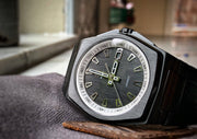 Jet Black With White Dial Ring / Brushed Black Dial on Bracelet - Seals Watch Co