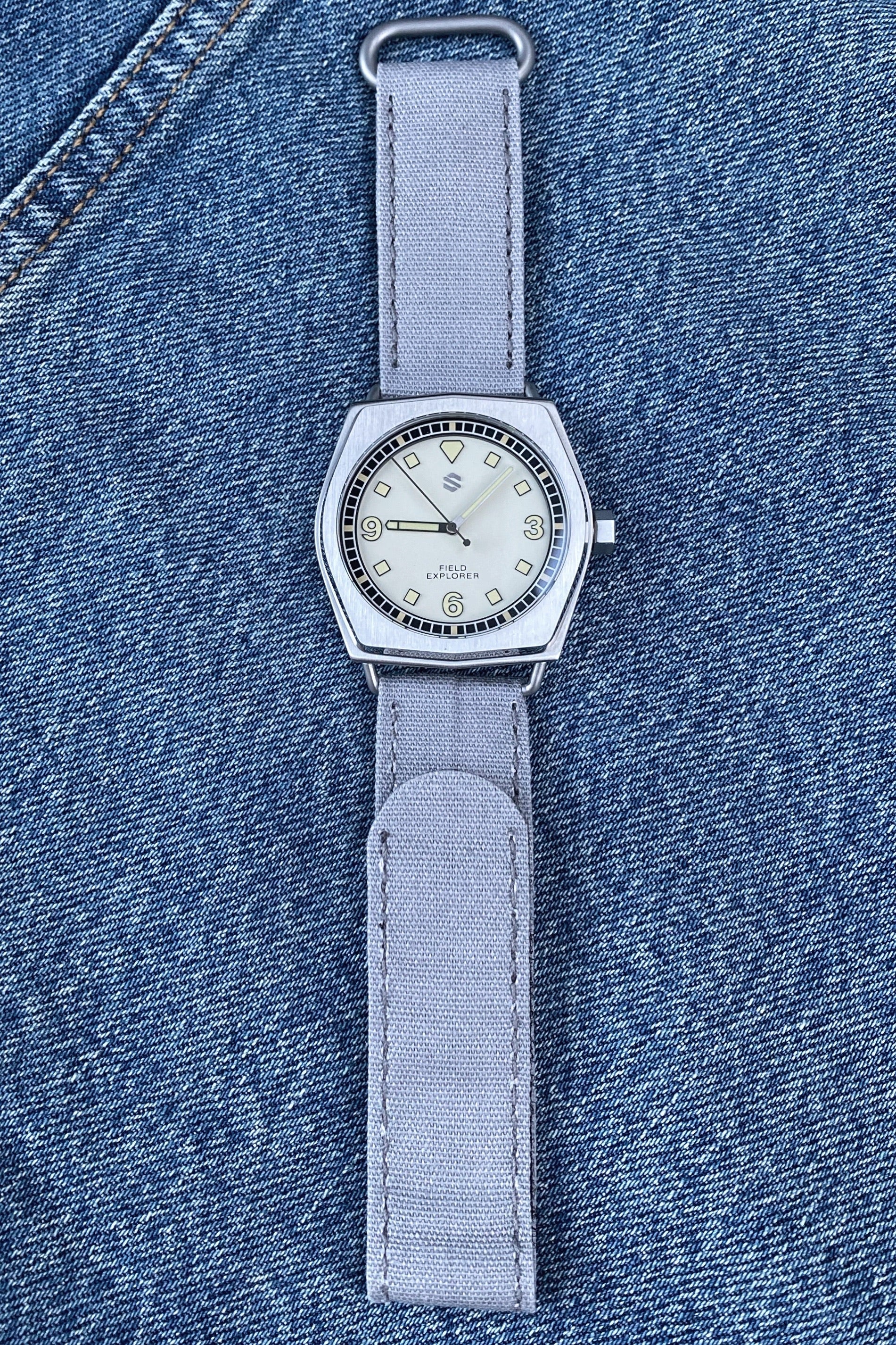 Sturdy Canvas Watch Strap with Hook & Latch System | 22mm - Seals Watch Co