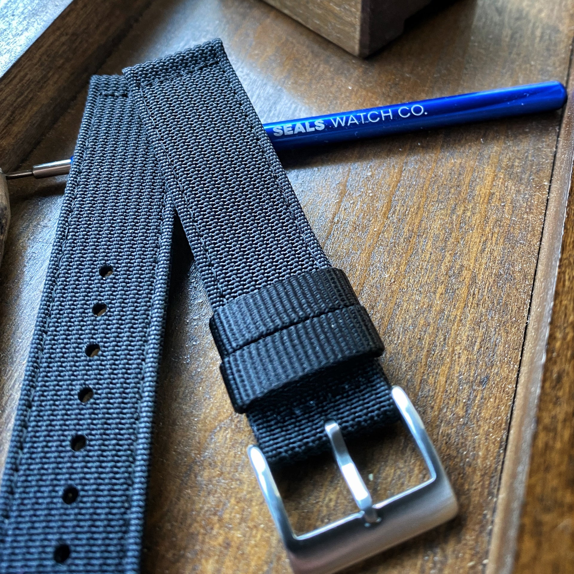 Sturdy Black Nylon Dive Watch Strap – Built for Adventure | 20mm - Seals Watch Co
