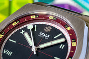 Model A.5 Automatic Wrist Watch - Burgundy Roulette - American Microbrand